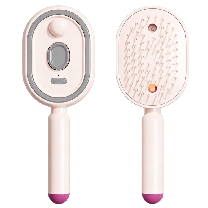 Electric Spray Retractable Airbag Comb - Beige