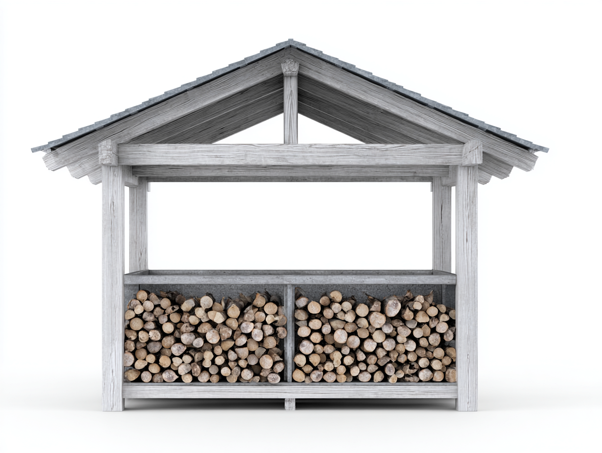 Abri à bûches en bois 220x90x180 cm - gris - rangement extérieur - design rustique-Luxegoshop