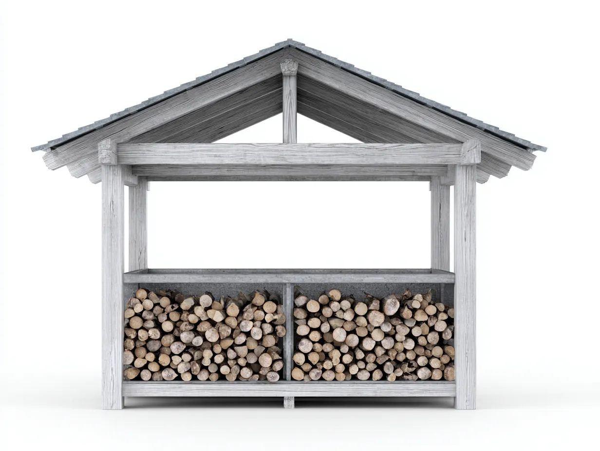 Abri à bûches en bois 220x90x180 cm - gris - rangement extérieur - design rustique-Luxegoshop