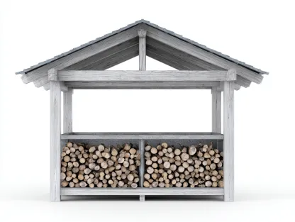 Abri à bûches en bois 220x90x180 cm - gris - rangement extérieur - design rustique-Luxegoshop