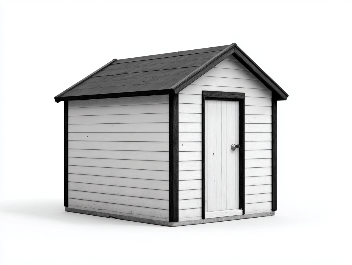 Abri de jardin en bois blanc et noir 180x120x190 cm - rangement extérieur avec porte - style moderne-Luxegoshop