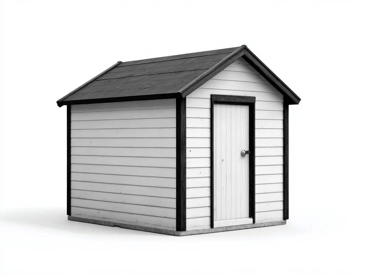 Abri de jardin en bois blanc et noir 180x120x190 cm - rangement extérieur avec porte - style moderne-Luxegoshop
