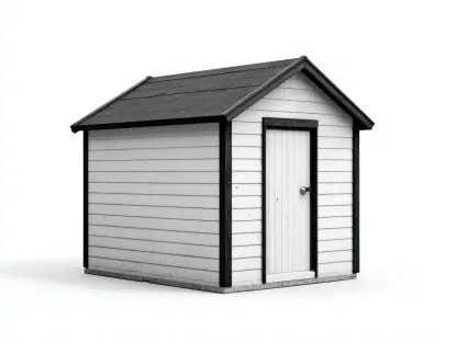 Abri de jardin en bois blanc et noir 180x120x190 cm - rangement extérieur avec porte - style moderne-Luxegoshop