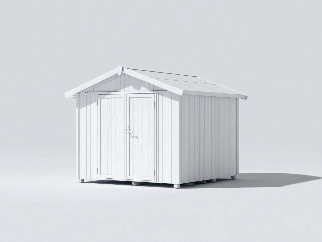 Abri de jardin en bois 220x180x210 cm - blanc - rangement extérieur - design classique-Luxegoshop