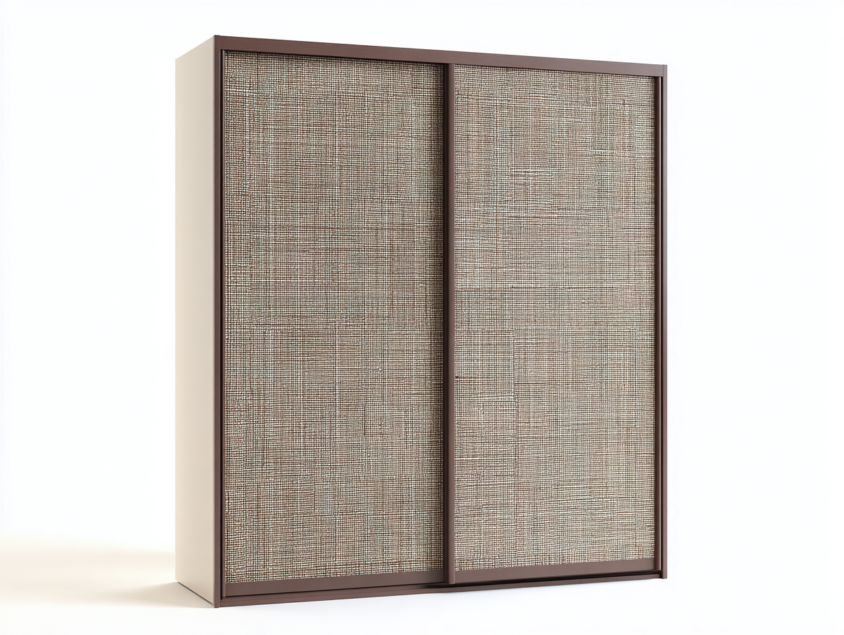 Armoire à portes coulissantes en bois 160x60x200 cm - beige-marron foncé - rangement chambre - design contemporain-Luxegoshop