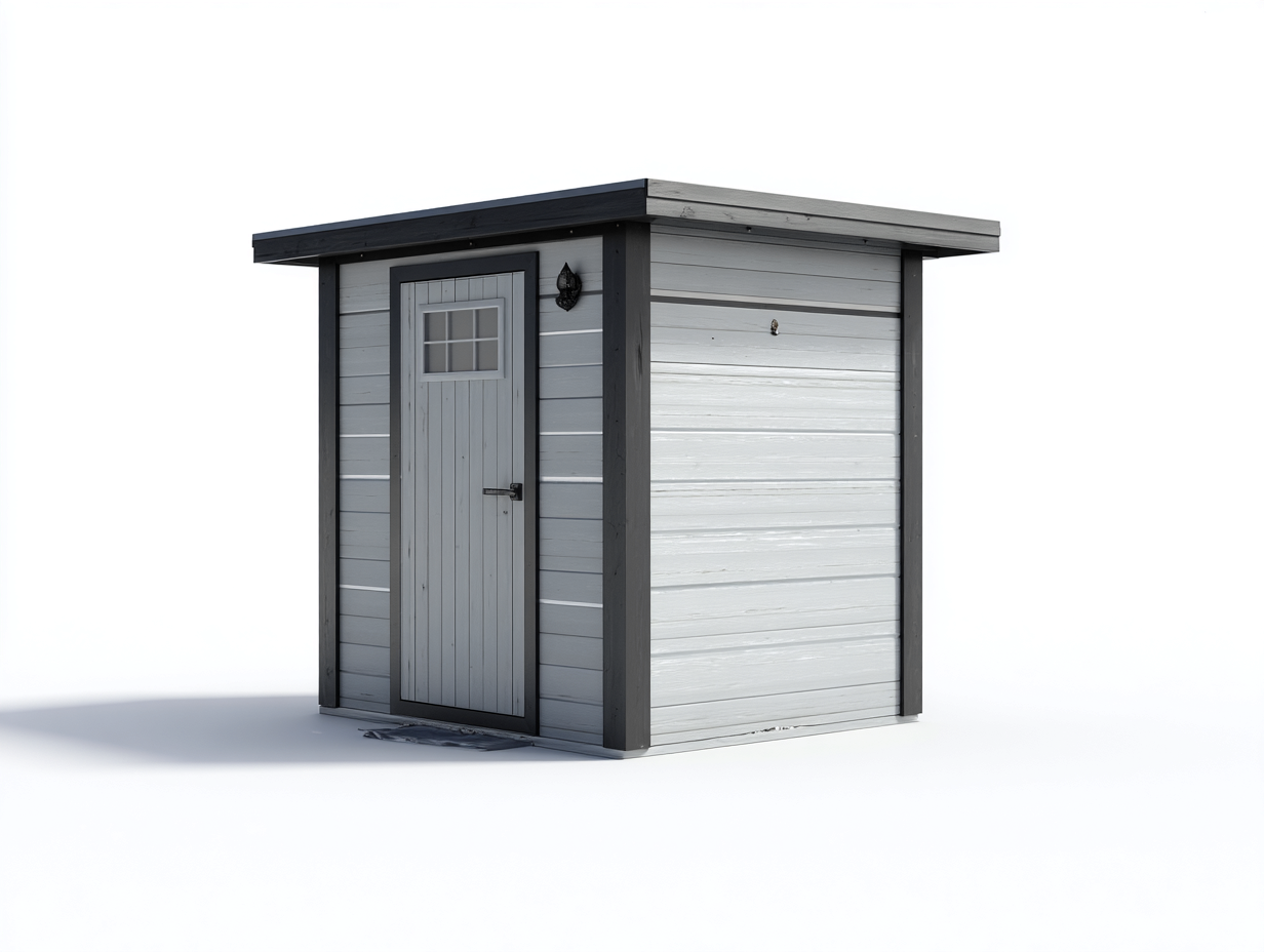 Abri de jardin en bois gris clair et anthracite 160x120x200 cm - rangement extérieur avec porte - style moderne-Luxegoshop
