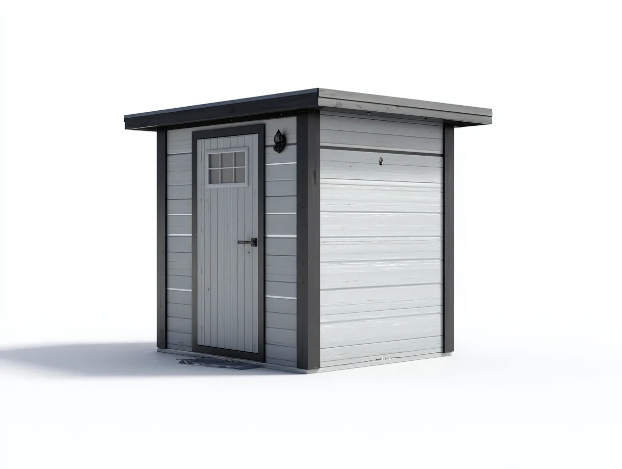 Abri de jardin en bois gris clair et anthracite 160x120x200 cm - rangement extérieur avec porte - style moderne-Luxegoshop