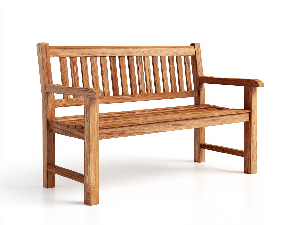 Banc de jardin en bois 126 x 58 x 88 cm - brun clair - pour jardin - avec accoudoirs - style naturel-Sofagetloft