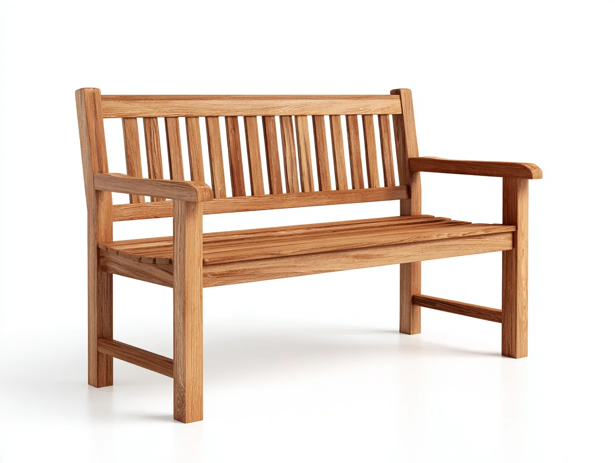 Banc de jardin en bois 126 x 58 x 88 cm - brun clair - pour jardin - avec accoudoirs - style naturel-Sofagetloft