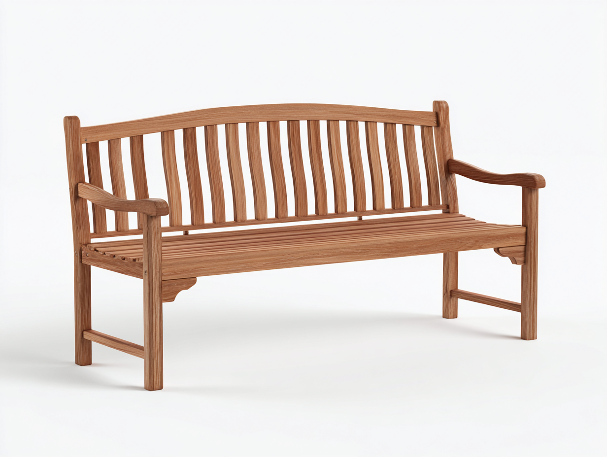 Banc de jardin en bois 138 x 60 x 91 cm - brun clair - pour jardin - avec accoudoirs - style naturel-Sofagetloft