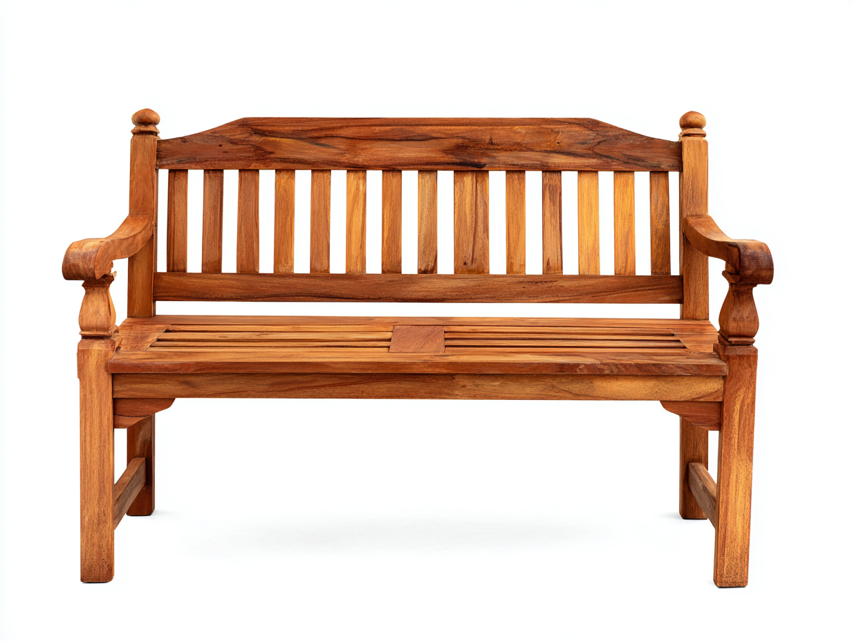 Banc de jardin en bois brun 125x58x92 cm - avec dossier et accoudoirs - pour extérieur - design classique-Sofagetloft