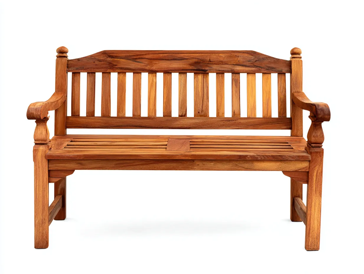 Banc de jardin en bois brun 125x58x92 cm - avec dossier et accoudoirs - pour extérieur - design classique-Sofagetloft