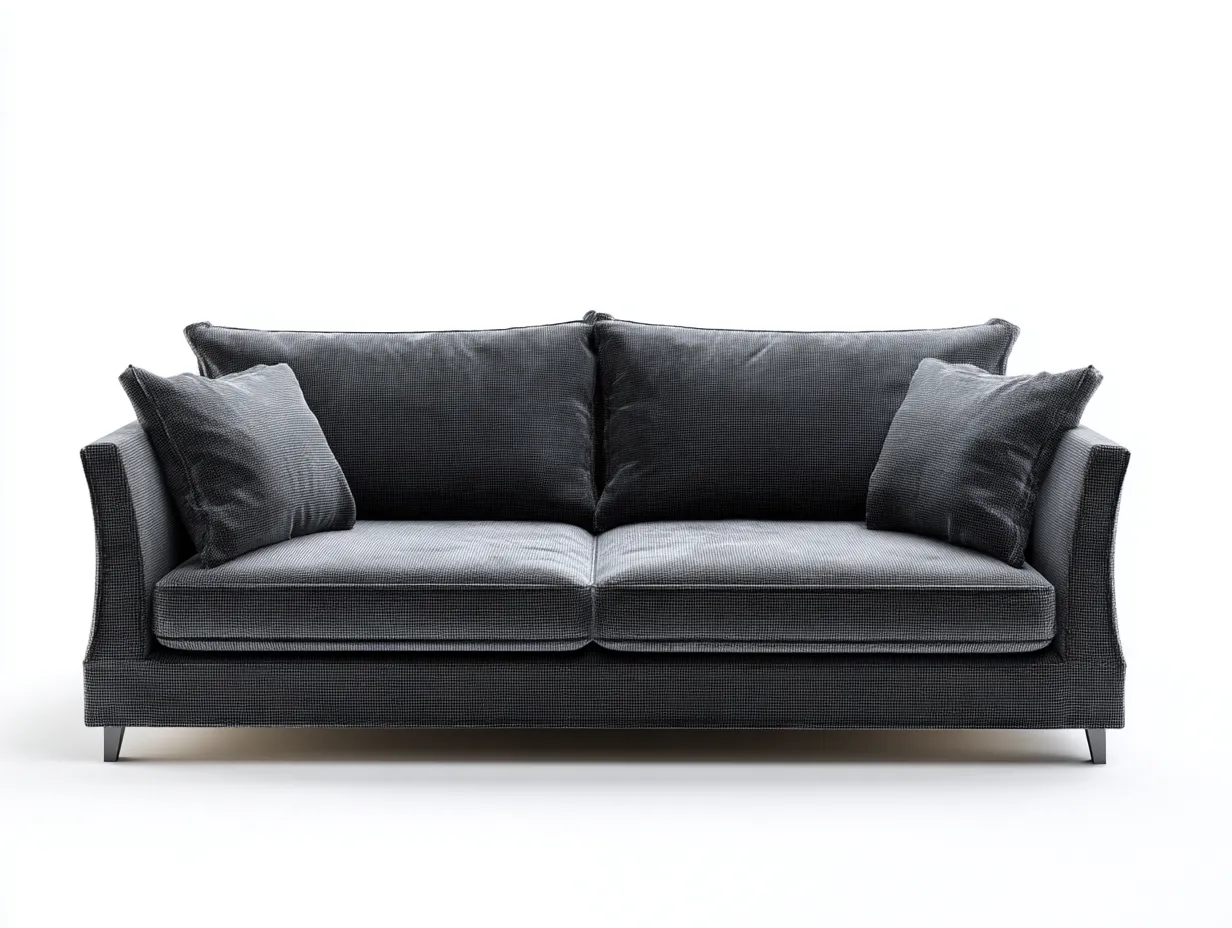 Canapé droit en tissu gris foncé 212x94x86 cm - pour salon - style moderne épuré-Cottaloft
