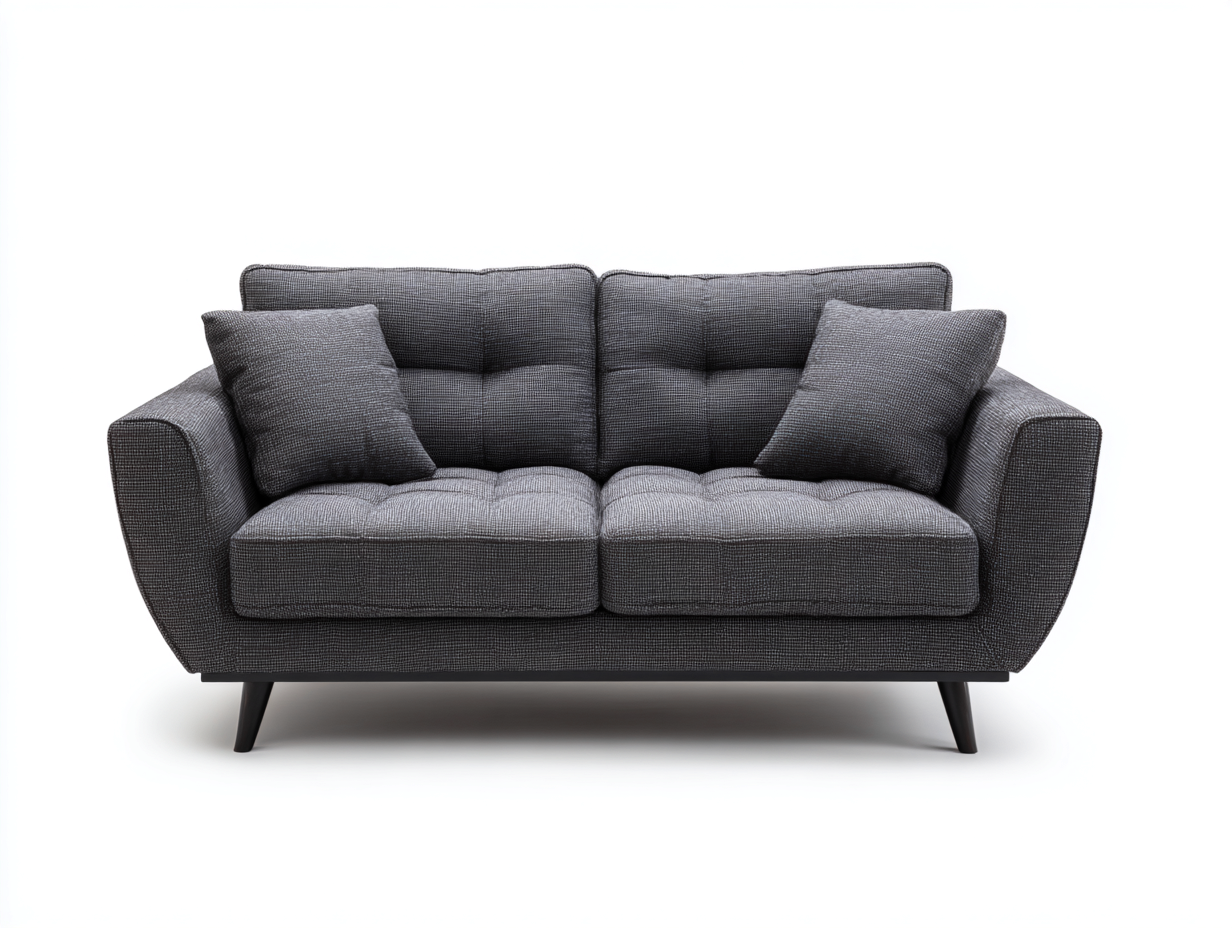 Canapé droit en tissu gris foncé 168x90x88 cm - pour salon - style moderne confortable-Cottaloft