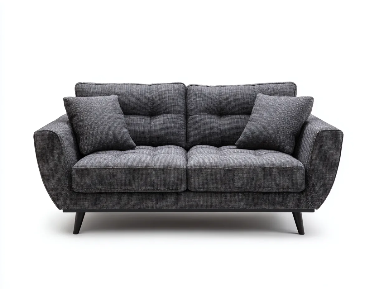 Canapé droit en tissu gris foncé 168x90x88 cm - pour salon - style moderne confortable-Cottaloft