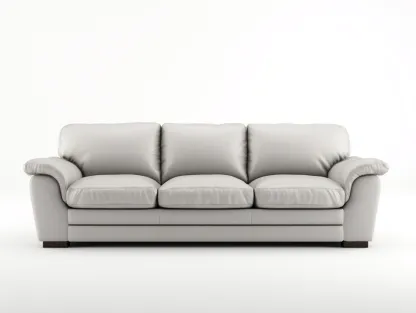 Canapé droit en similicuir gris clair 215x92x88 cm pour salon - assise rembourrée - design contemporain-Cottaloft