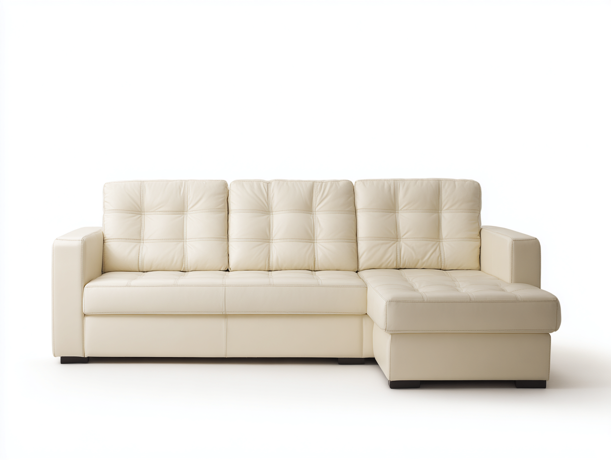 Canapé d'angle en similicuir marron 236x154x82 cm - pour salon - avec méridienne - style moderne-Cottaloft