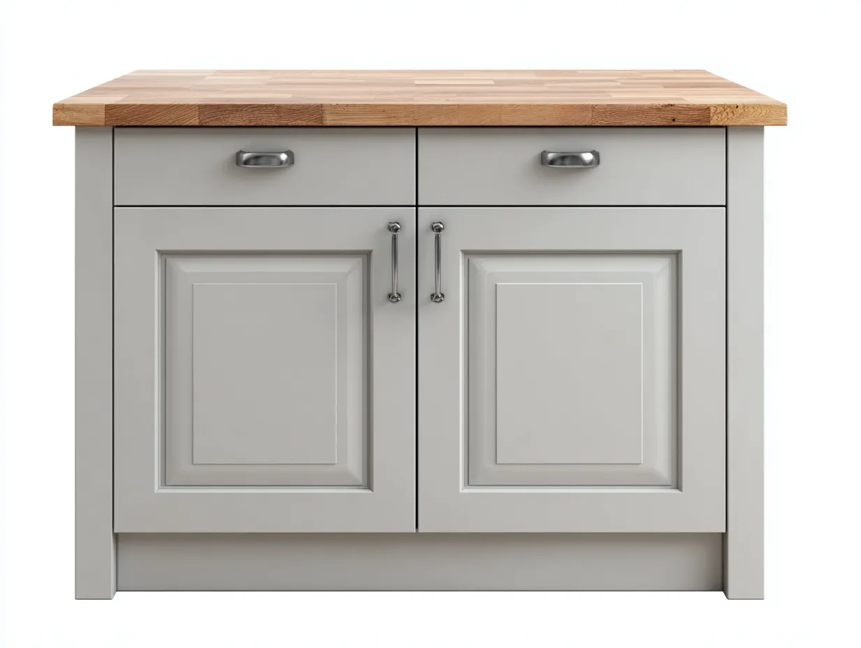 Buffet en bois pour salle à manger 100x45x90 cm - gris et bois naturel - 2 portes 2 tiroirs - style campagne-Loftgohaus