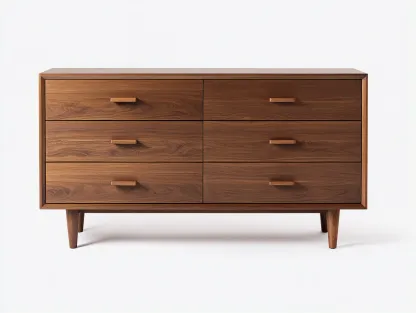 Commode en bois 148x44x79 cm - brun noyer - rangement chambre style moderne-Loftgohaus