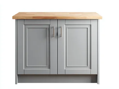 Buffet en bois MDF 100x40x85 cm gris-bois naturel pour salle à manger - style moderne avec espace de rangement-Loftgohaus