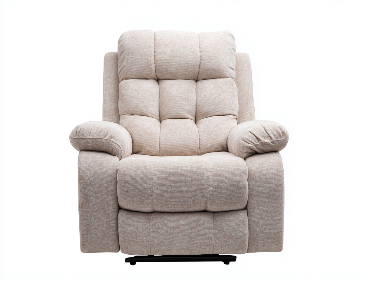 Fauteuil relax tissu rembourré 95x90x105 cm beige - design moderne inclinable adapté pour salon chambre-Nestmybay