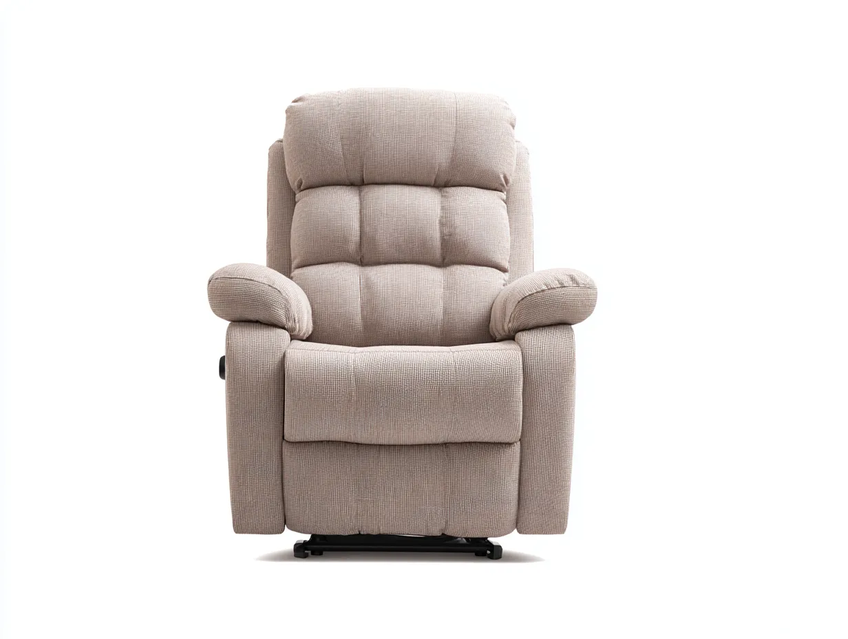 Fauteuil relax tissu rembourré 95x90x105 cm beige - design moderne réglable adapté pour salon chambre-Nestmybay
