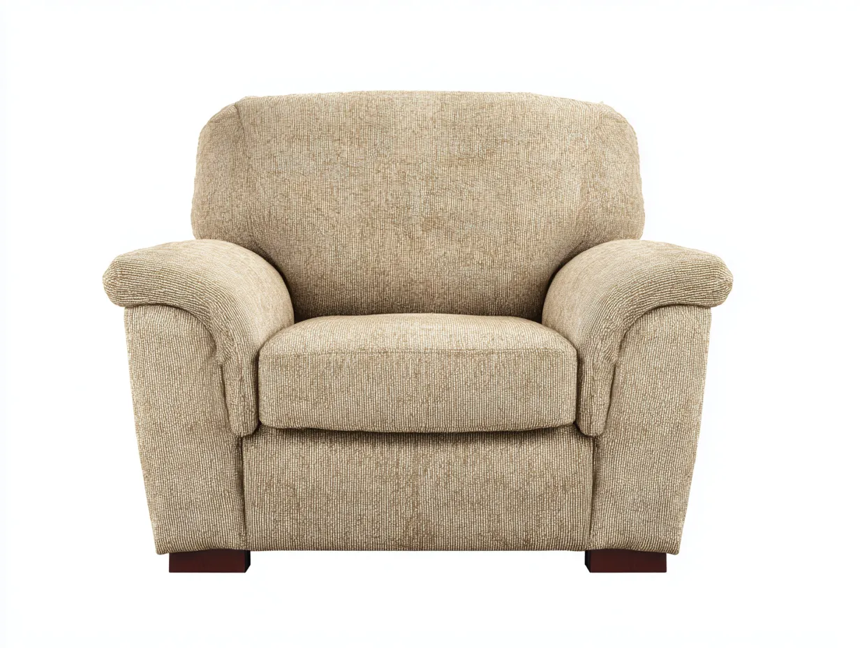 Fauteuil relax en tissu beige 102x90x86 cm pour salon - assise large et accoudoirs rembourrés - style contemporain-Nestmybay