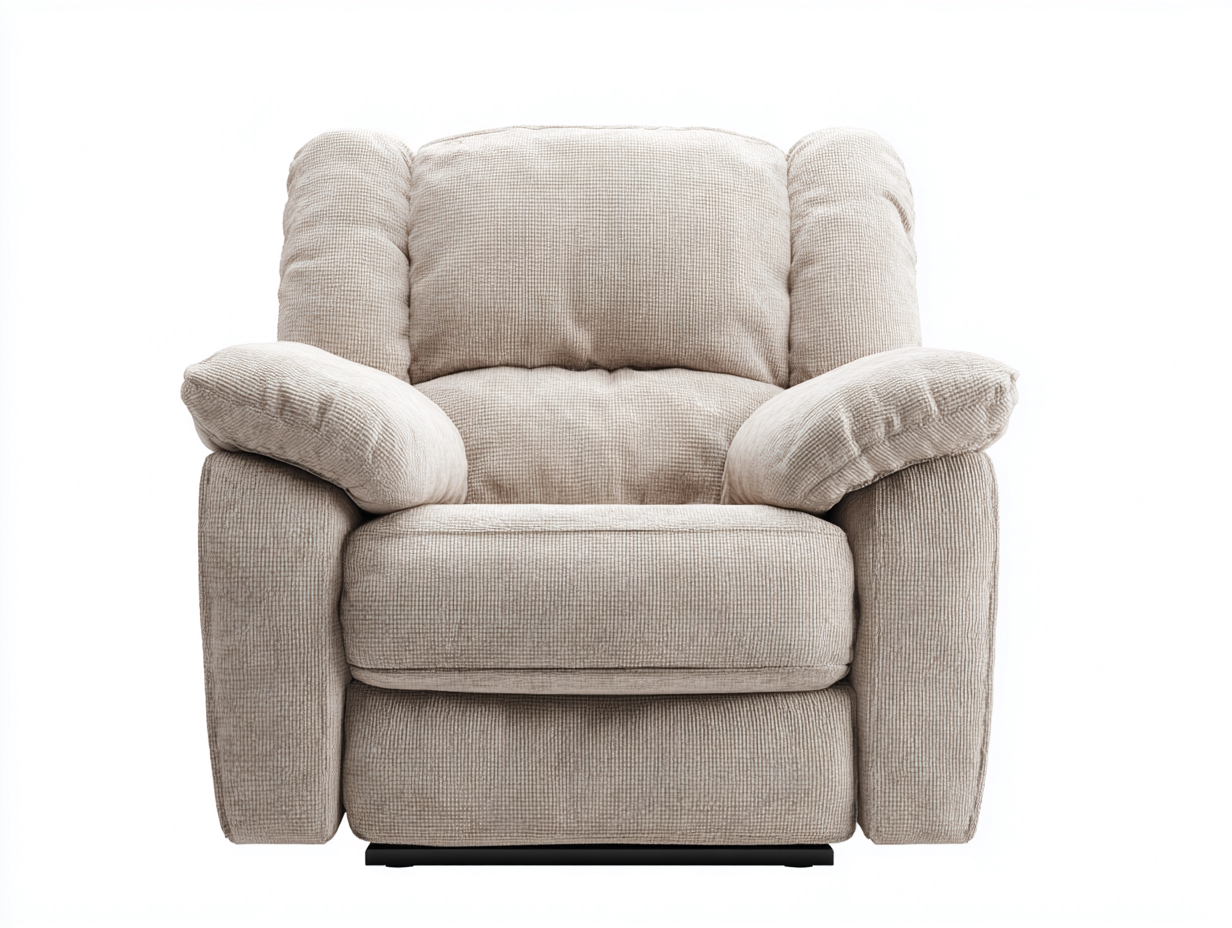 Fauteuil relax tissu rembourré 95x90x100 cm beige - design moderne confortable adapté pour salon chambre-Nestmybay