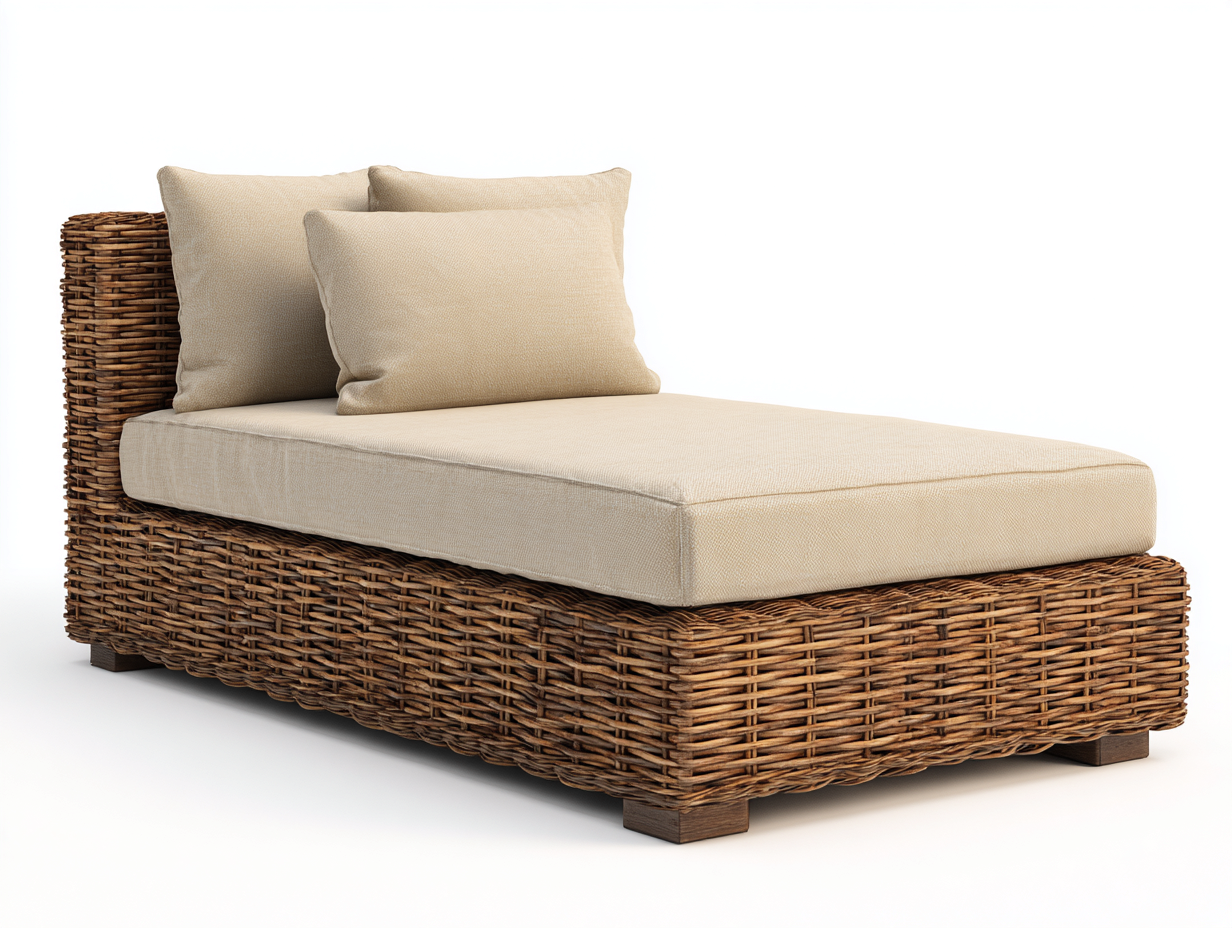 Bain de soleil en résine tressée beige et marron 170x78x72 cm pour jardin - style naturel et confort extérieur-Nestmybay
