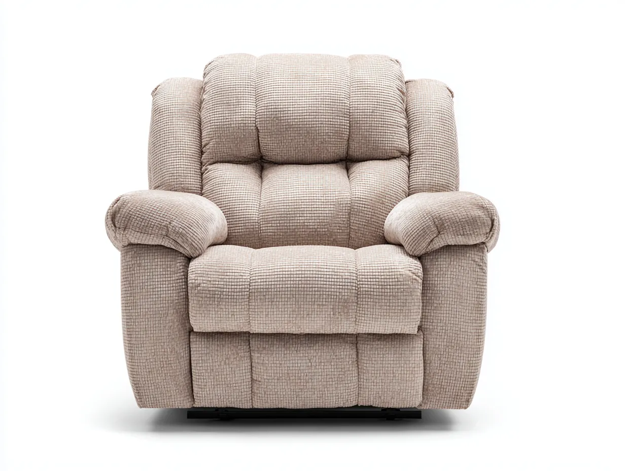 Fauteuil relax tissu rembourré 100x95x105 cm beige - design moderne inclinable confortable adapté pour salon chambre-Nestmybay