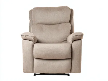 Fauteuil relax en tissu beige 88x92x106 cm pour salon - dossier haut et assise confortable - style contemporain-Nestmybay
