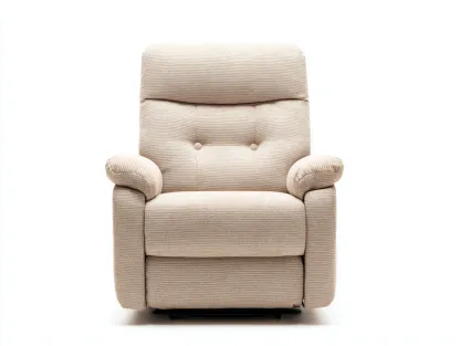 Fauteuil relax en tissu beige 86x91x104 cm pour salon - dossier haut et assise confortable - style contemporain-Nestmybay