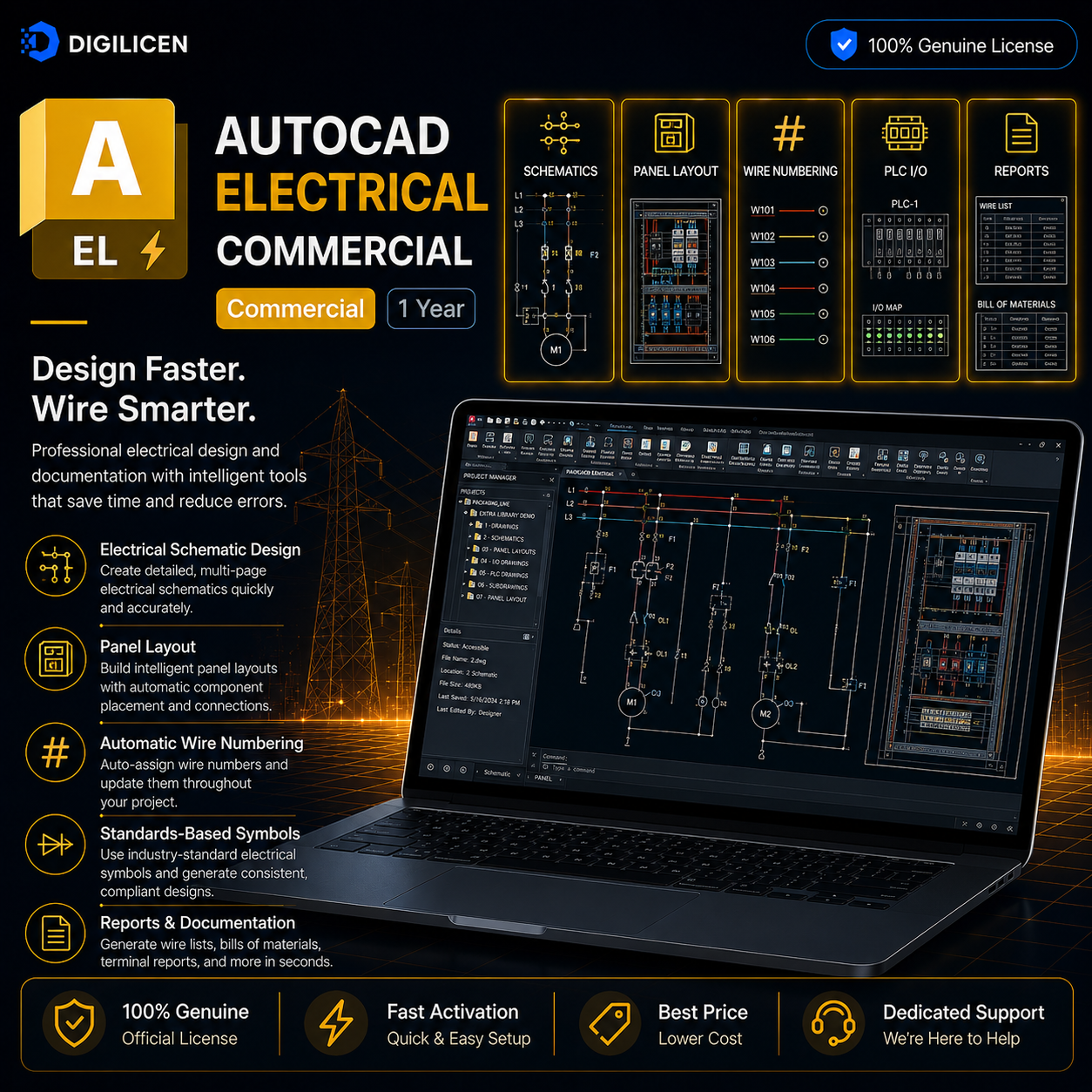 AutoCAD Electrical Commercial License – 1 Year-DIGILICEN