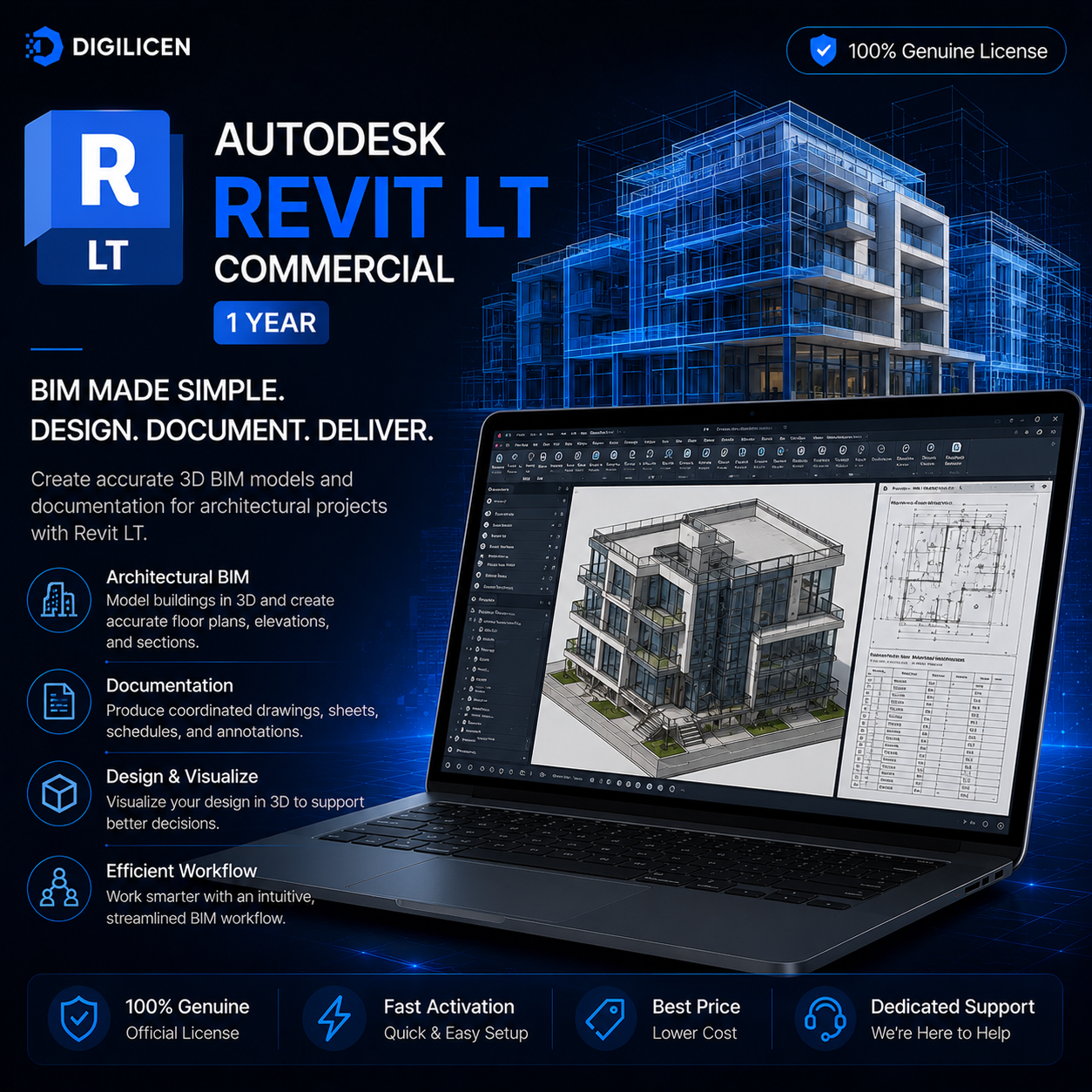 Autodesk Revit LT Commercial License – 1 Year-DIGILICEN