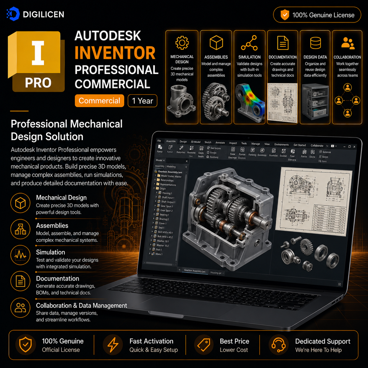 Autodesk Inventor Professional License – 1 Year