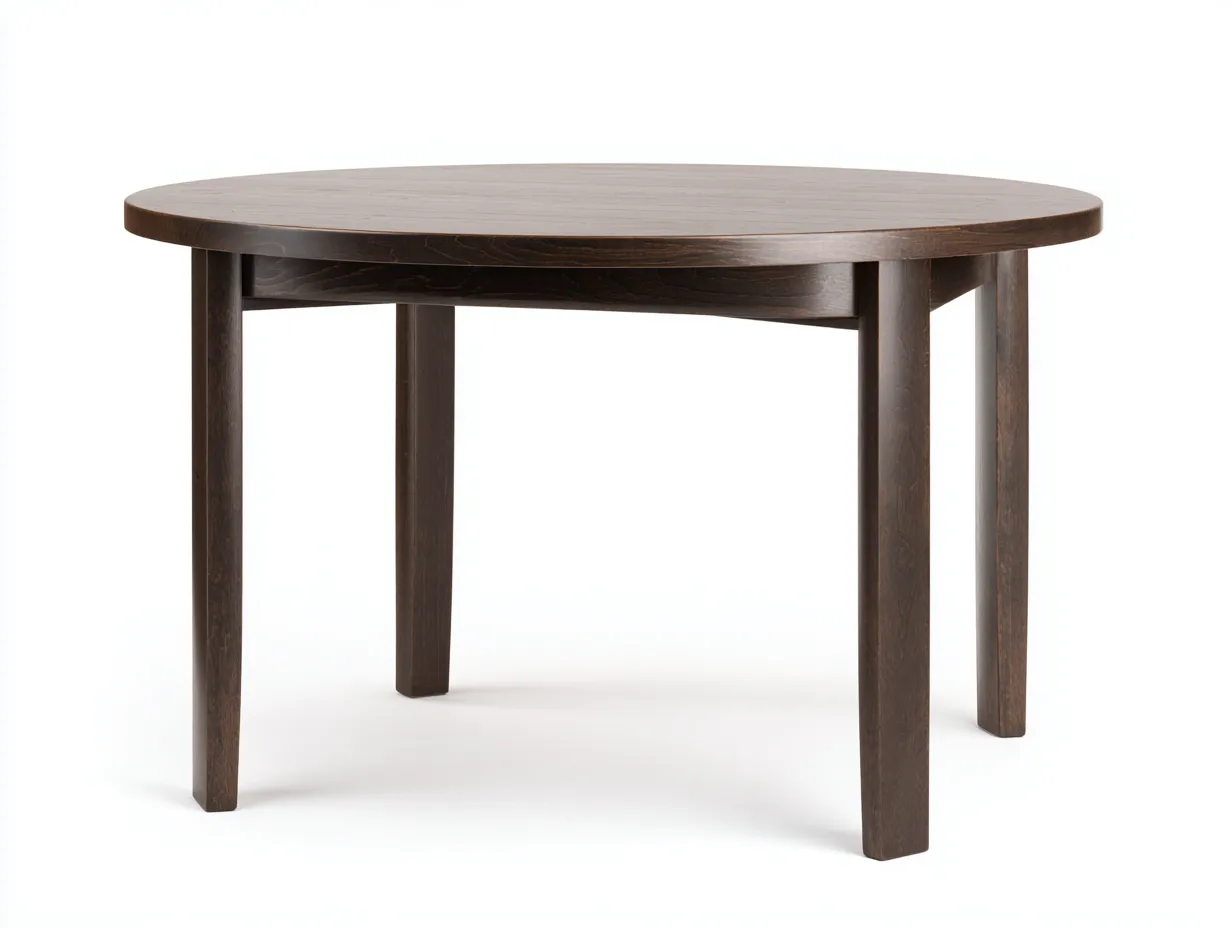 Mesa de comedor 120x120x75 cm - marrón espresso - madera - para comedor - redonda compacta elegante