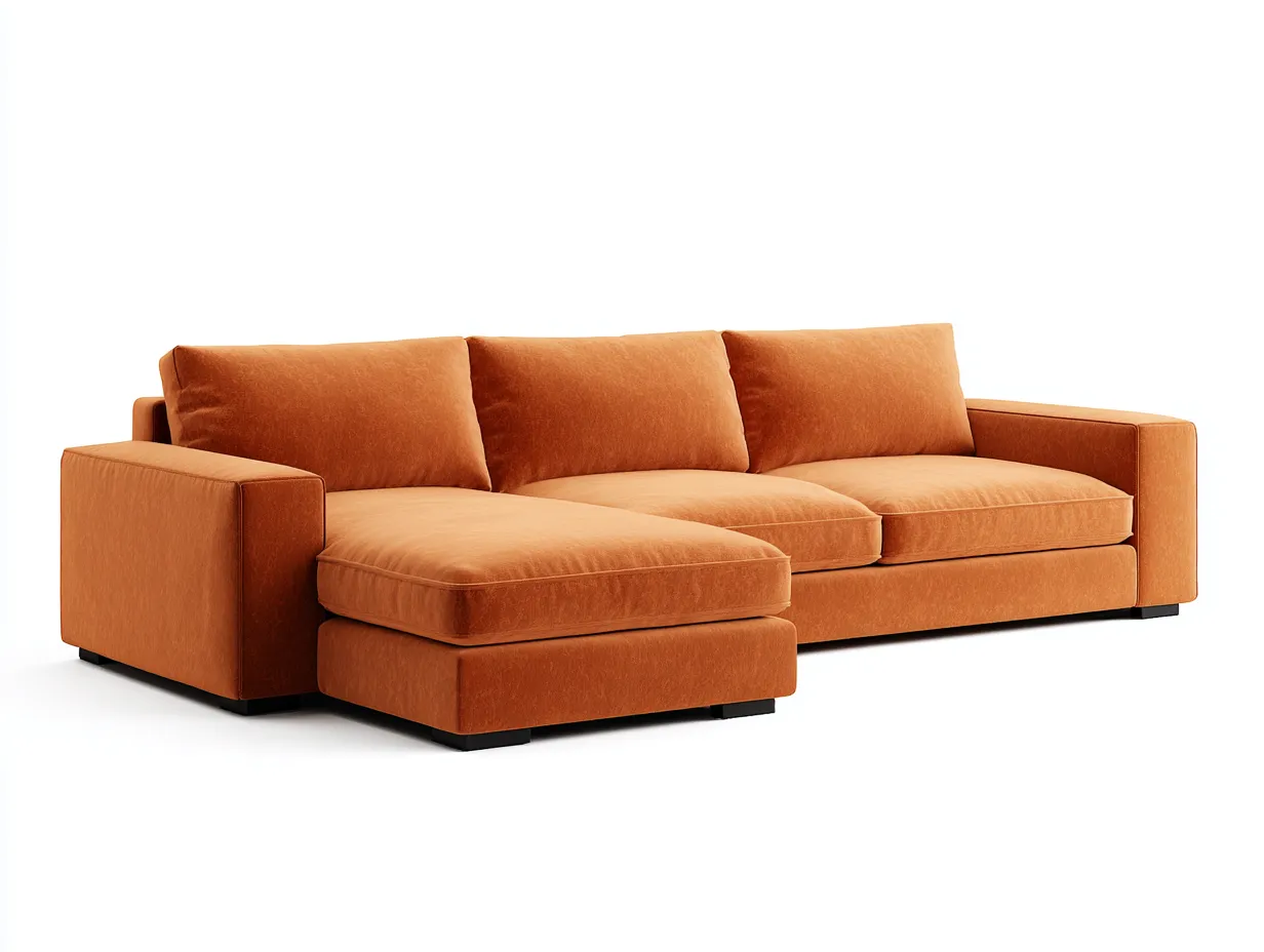 Sofá esquinero 212x88x84 cm - gris claro - tapizado con chaise para salón