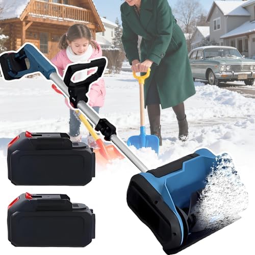 Pala eléctrica nieve 21 V - limpieza 12 pulgadas y profundidad 6 pulgadas - lanzamiento 26 pies y 2800 RPM - mango ajustable para escalones-Cozygetbay