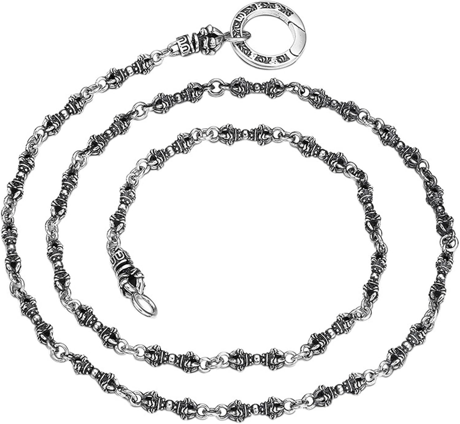 Genérico collar unisex 4 mm vintage - madera de agar sin metal - peso 1 g diseño largo y grueso - regalo de joyería para uso diario-Cozygetbay