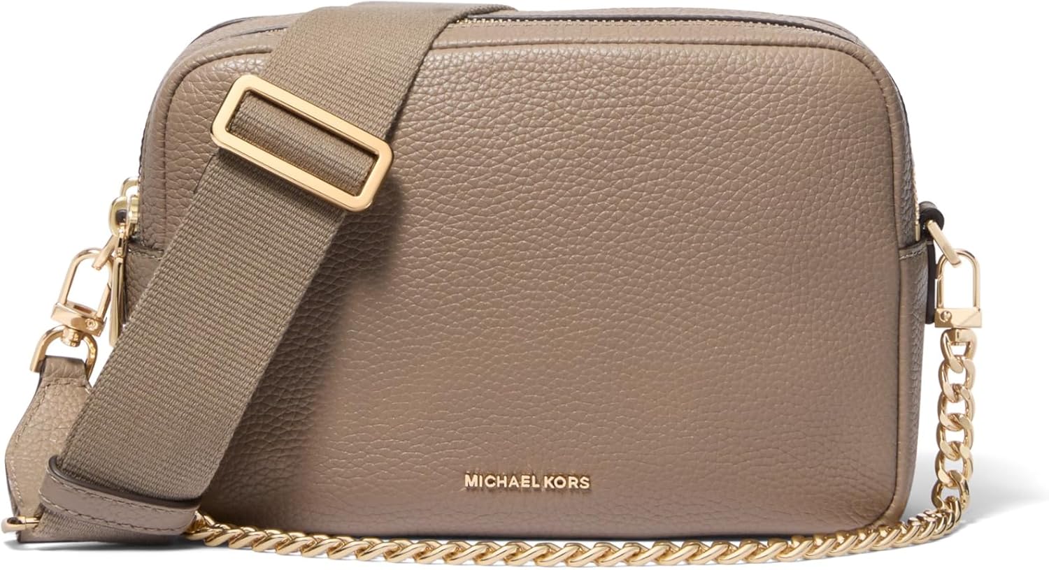 Michael Kors Md Dblzp Chn Camera Xbody bolso mujer - doble cremallera y cadena - formato cámara crossbody - cuidado en lugar fresco seco-Cozygetbay