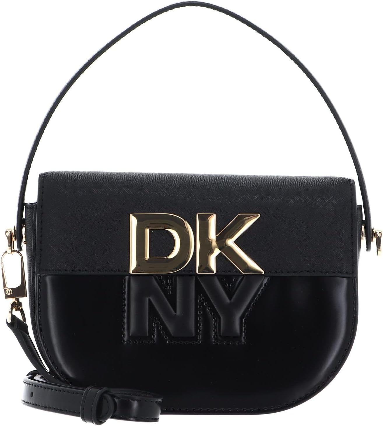 Bolso cruzado DKNY Echo Small Flap para mujer - Cuero de vaca con poliuretano - Forro de poliéster - Cierre magnético para uso diario-Cozygetbay