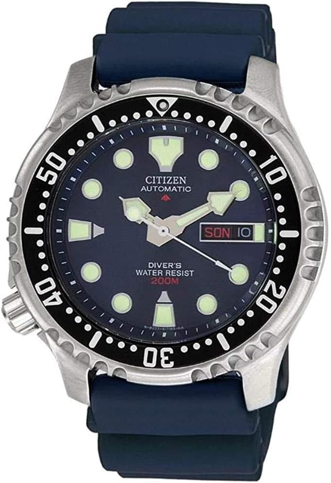 Reloj automático Citizen Promaster Marine NY0040-17LE - Caja de acero inoxidable de 41,5 mm - Esfera y correa azules - Bisel giratorio y resistencia 20 bares-Cozygetbay
