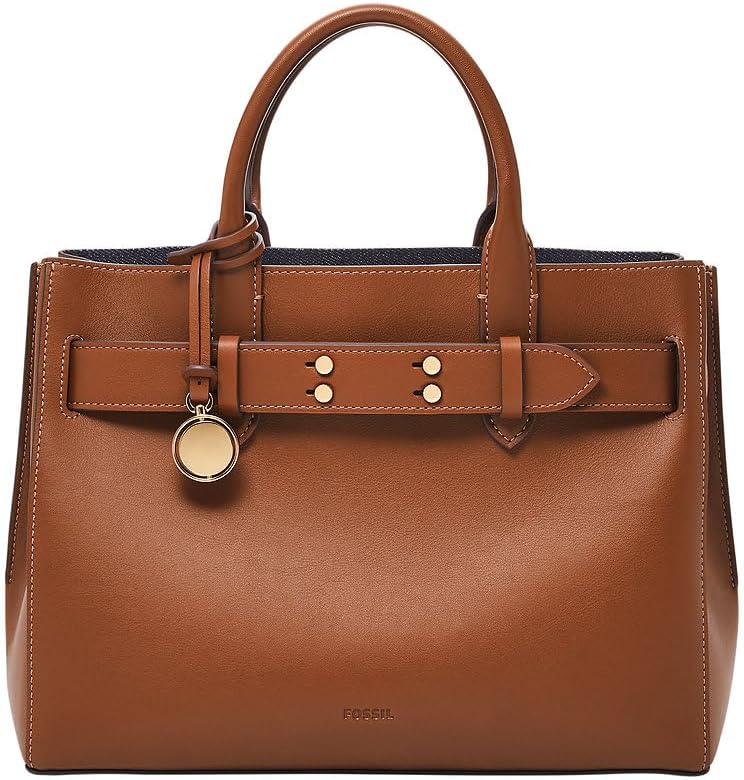 Fossil Gilmore bolso mujer marrón - cierre con botón - forro de algodón - cuidado lavado a mano con agua fría-Cozygetbay