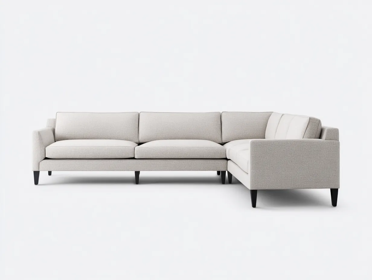 Sofá esquinero 238x96x84 cm - beige topo - tapizado compacto para salón