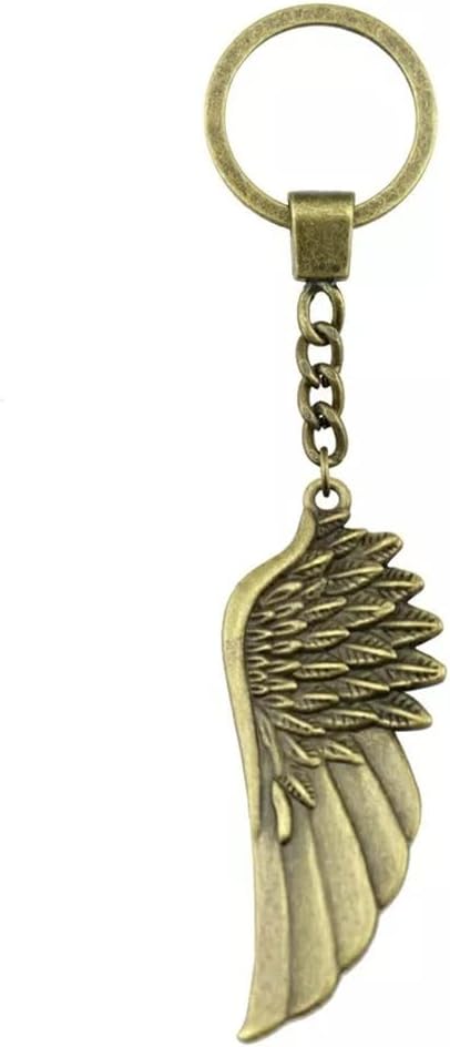 Charm de ala de ángel vintage - Medida de 58 mm - Acabado color bronce antiguo - Accesorio para llaves mochilas y carteras-Cozygetbay