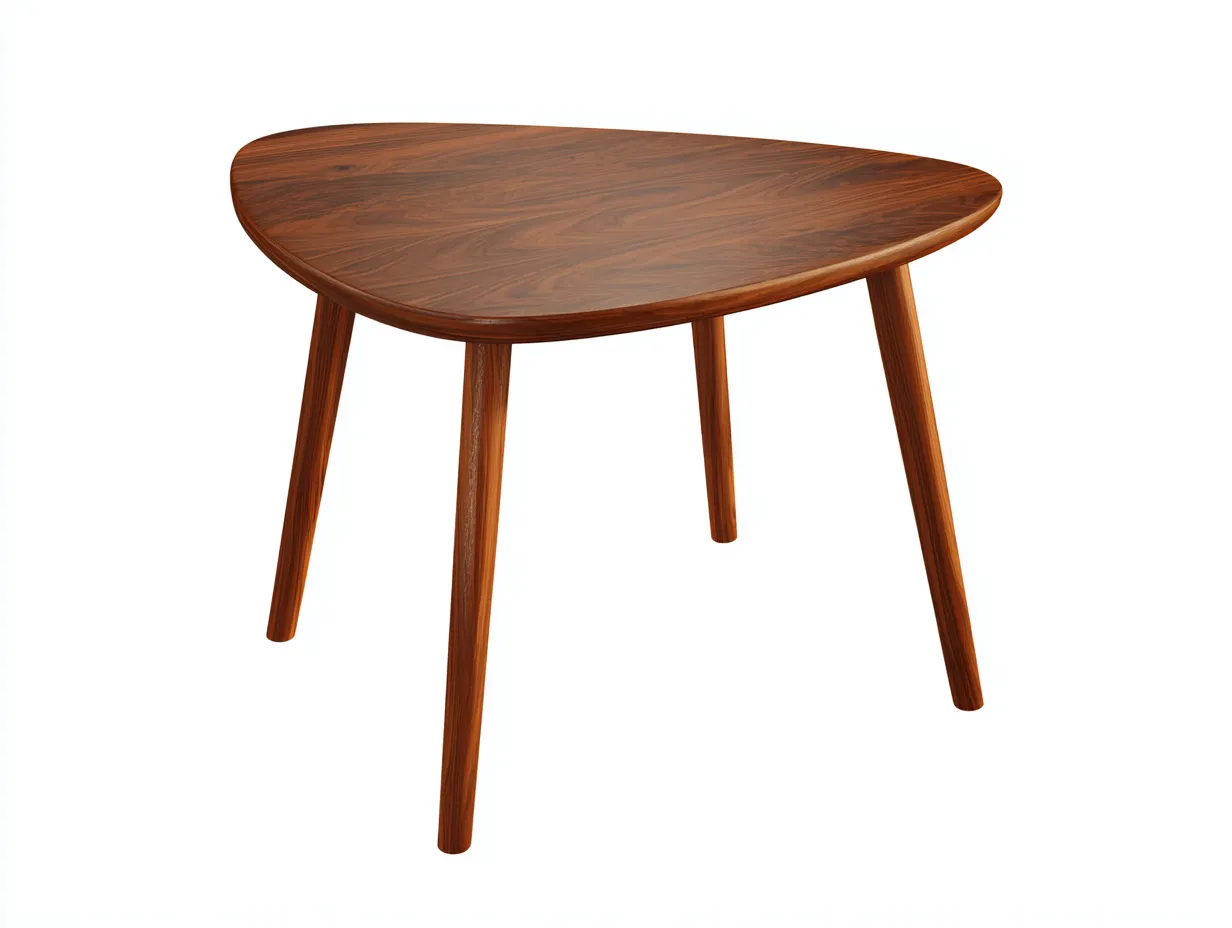 Mesa de comedor 130x95x75 cm - nogal rojizo - madera - para comedor - forma orgánica refinada