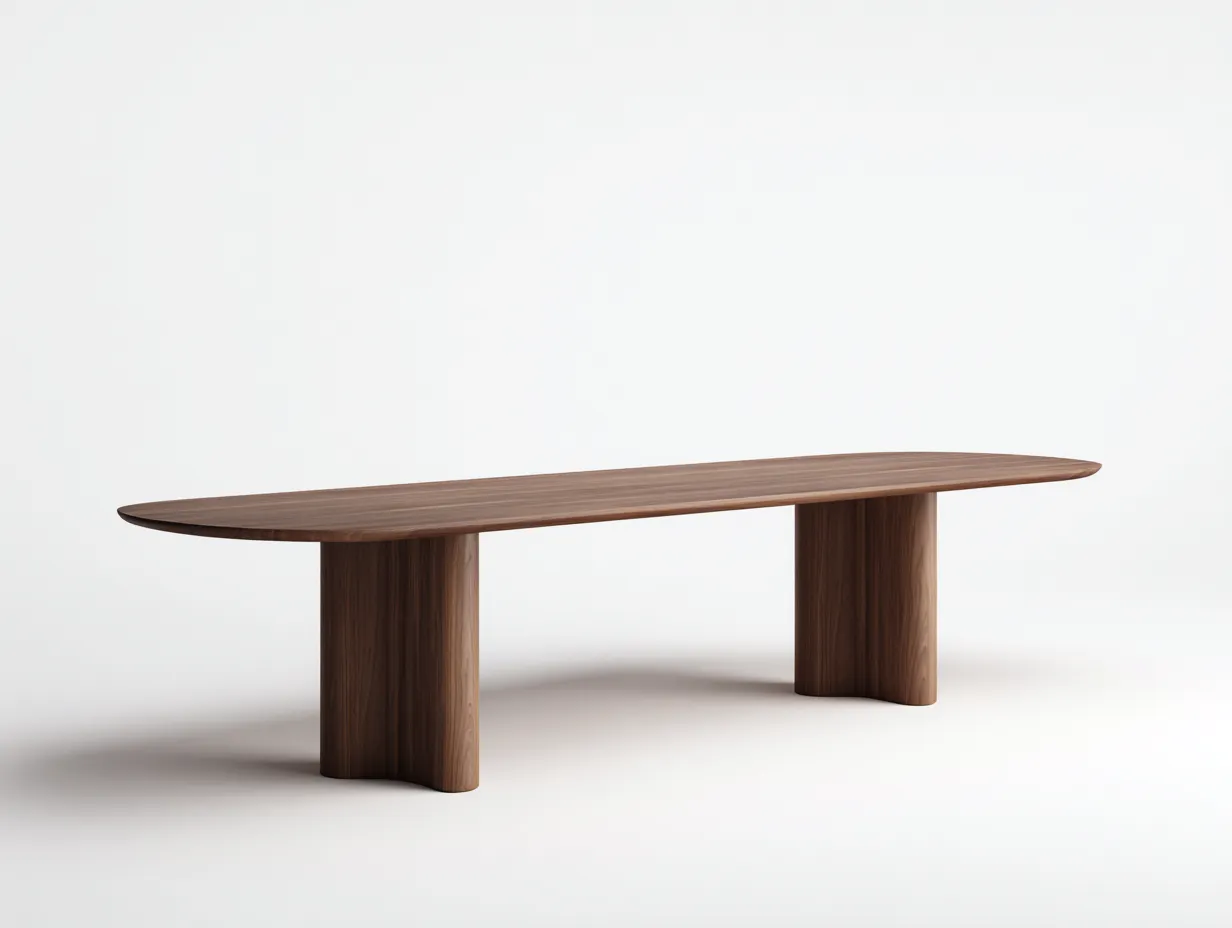 Mesa de comedor 220x90x75 cm - roble natural - madera - para comedor - diseño depurado