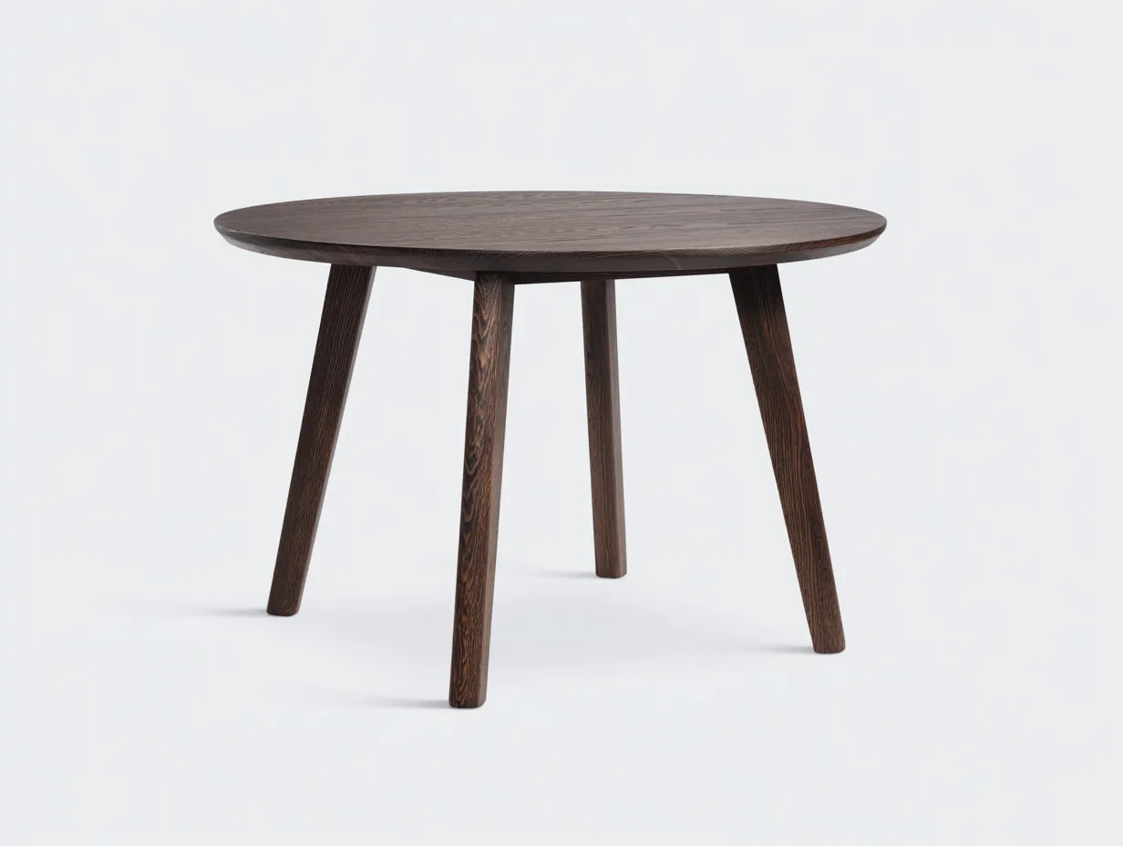 Mesa de comedor 115x115x75 cm - wengué - madera maciza - para comedor - mesa redonda moderna