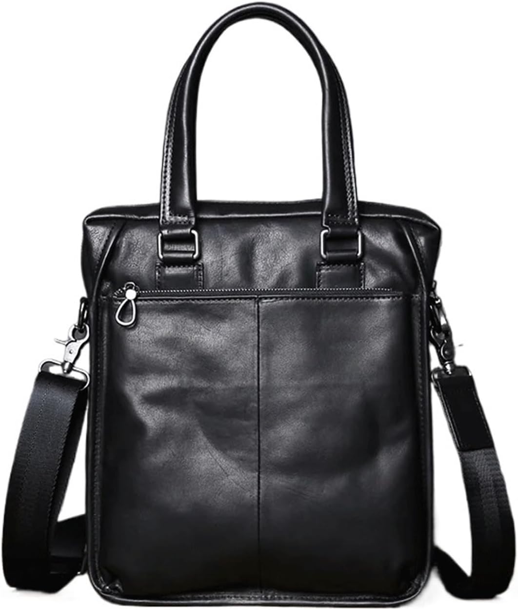 Bolso de negocios para hombre - Piel de vaca y formato vertical - Compartimento para ordenador de oficina - Bandolera con cierre de hebilla-Cozygetbay