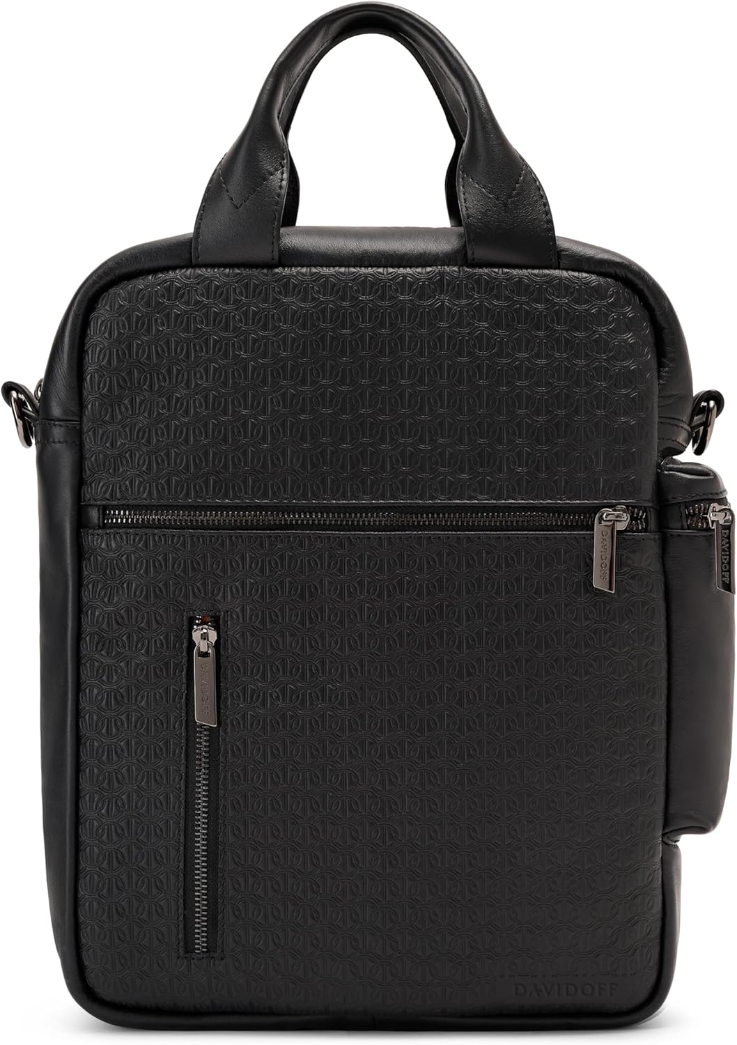 DAVIDOFF ICON Shopper Bag hombre - cuero italiano con revestimiento de piel - cremallera y compartimentos - cuidado protector cuero-Cozygetbay